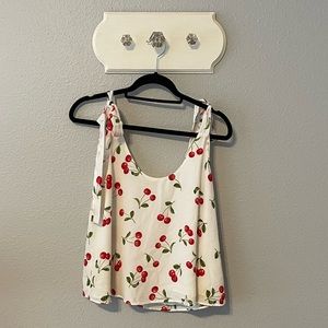 Buddy Love cherry tie strap tank top